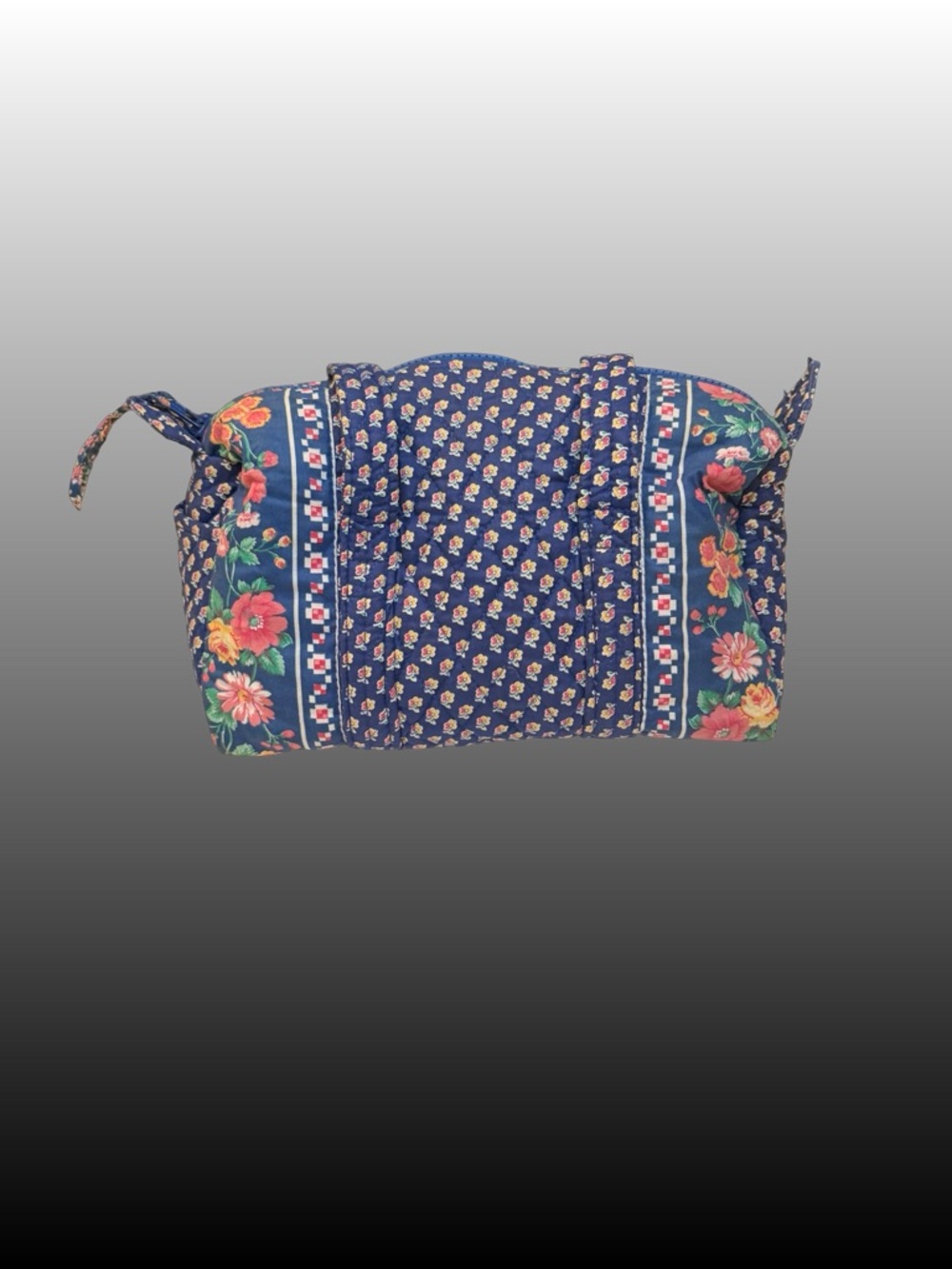 Vera Bradley Royal Blue 1st Gen Indiana Mini Duffel Quilted Cotton Crossbody Bag